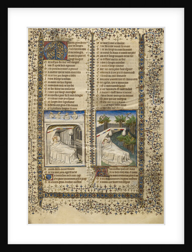 Scipio Lying in Bed Dreaming, Guillaume de Lorris Lying in Bed Dreaming by Anonymous