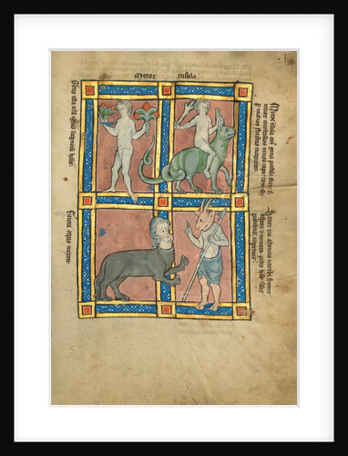 A Man Without Knowledge of Fire, A Man Riding a Crocodile, A Centaur, Sanrus by Anonymous