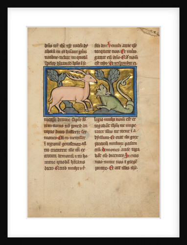 A Stag before a Dragon-like Snake by Anonymous