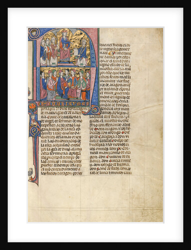 Initial N: Vidal de Canellas Offering His Text to King James by Anonymous