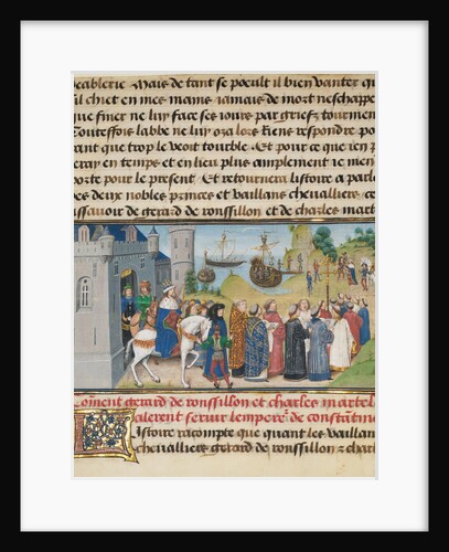 The Byzantine Emperor Welcoming Roussillon and Martel by Loyset Liédet