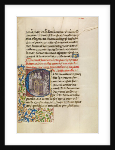 Initial C: The Emperor of Constantinople Enshrining the Body of Saint Anthony by Master of the Brussels Romuléon