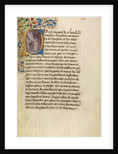 Initial P: A Madman Healed After Touching the Body of Saint Anthony by Master of the Brussels Romuléon