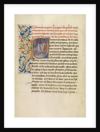 Initial P: Bishop Theophilus and His Companions Following a Star for Forty Days by Master of the Brussels Romuléon