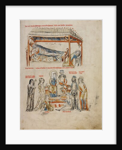 Heinrich Sleeping and Saint Hedwig Praying, Heinrich and Saint Hedwig with Their Children by Court workshop of Duke Ludwig I of Liegnitz and Brieg