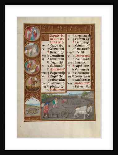 Plowing and Sowing, Zodiacal Sign of Scorpio by Workshop of the Master of James IV of Scotland
