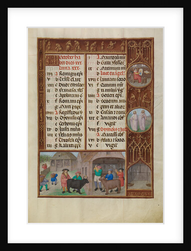 Slaughtering of an Ox and Grape Harvesting, Zodiacal Sign of Libra by Workshop of the Master of James IV of Scotland