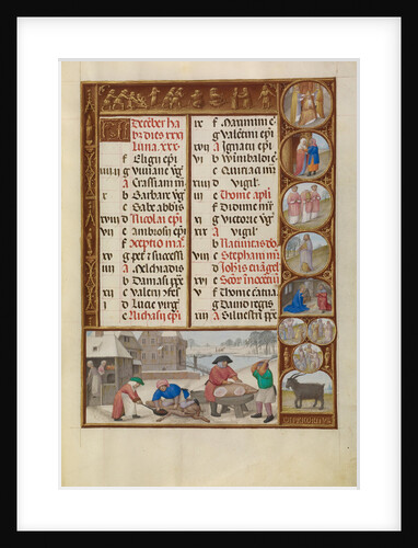 Slaughtering of Pigs, Zodiacal Sign of Capricorn by Workshop of the Master of James IV of Scotland