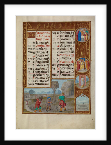Working in a Vineyard, Zodiacal Sign of Pisces by Workshop of the Master of James IV of Scotland