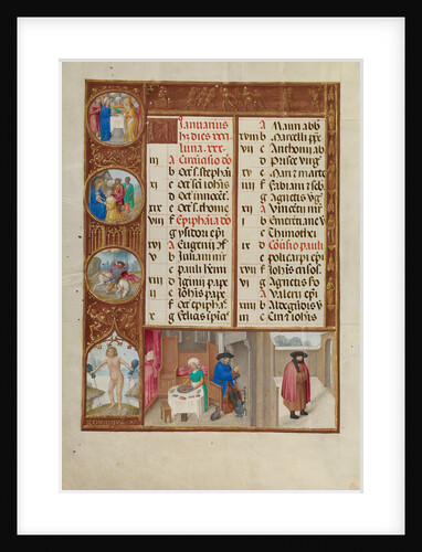 Feasting and Warming, Zodiacal Sign of Aquarius by Workshop of the Master of James IV of Scotland