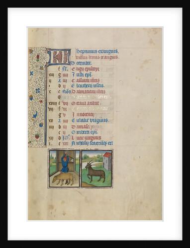 A Man Slaughtering a Pig, Zodiacal Sign of Capricorn by Workshop of Willem Vrelant