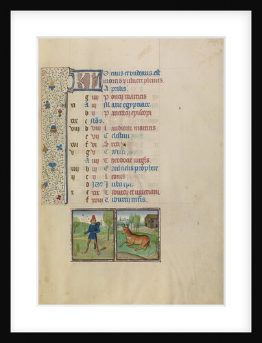 A Young Man Carrying a Leafy Branch, Zodiacal Sign of Taurus by Workshop of Willem Vrelant