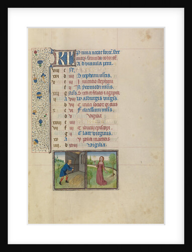 A Man Threshing, Zodiacal Sign of Virgo by Workshop of Willem Vrelant