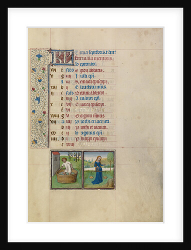A Man Treading Grapes, Zodiacal Sign of Libra by Workshop of Willem Vrelant