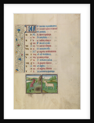 A Man Working in a Field, Zodiacal Sign of Aries by Workshop of Willem Vrelant