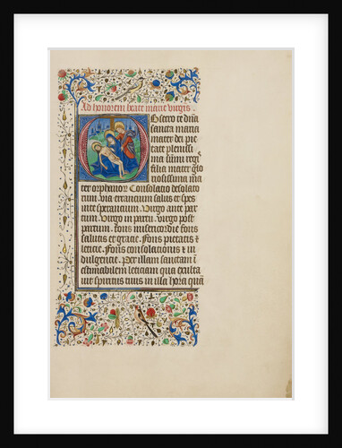 Initial O: The Pietà with Saint John the Evangelist by Master of the Llangattock Hours