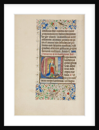 Initial V: Saint Catherine Holding a Sword over a King by Master of the Llangattock Hours