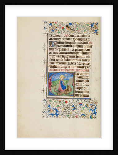 Initial E: Saint Margaret and a Dragon by Master of the Llangattock Hours