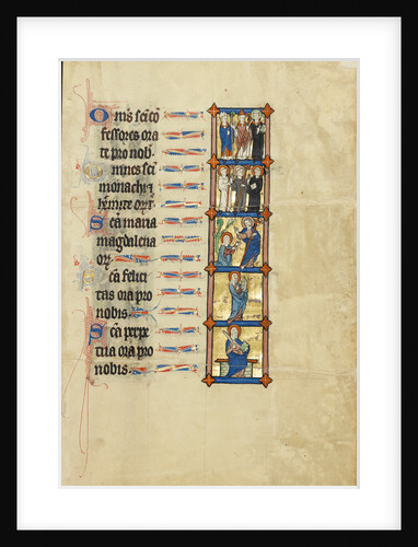 Two Bishops and a Nimbed Priest, Two Nimbed Abbots and a Nimbed Monk, Noli me tangere, Saint Felicity with an Ointment Jar, Saint Perpetua with a Book and a Martyr's Palm by Anonymous