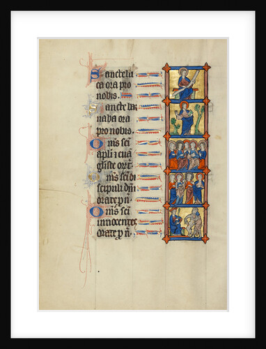 Saint Luke Enthroned, Saint Barnabas with a Book, Five Apostles Enthroned, Three Nimbed Men and a Fourth without a Halo, The Massacre of the Innocents by Anonymous