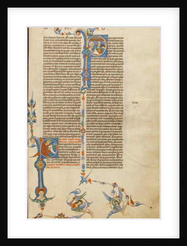 Initial P: Saint Paul, Initial P: A Bishop Giving a Letter to a Messenger by Anonymous