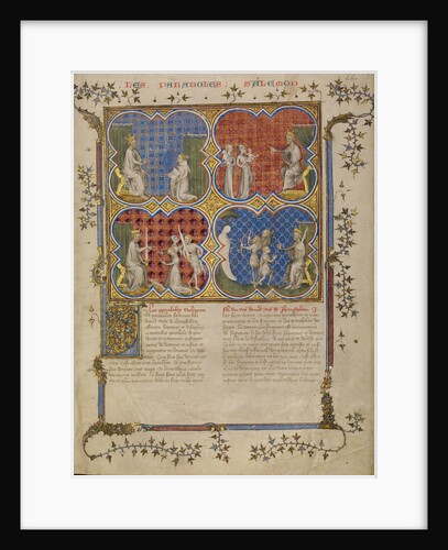Solomon Teaching Rehoboam, The Judgment of Solomon, Solomon Testing the Legitimacy of Three Brothers by Master of Jean de Mandeville