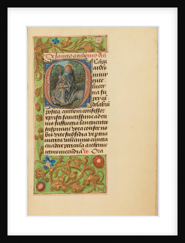 Initial O: Saint Anthony Abbot by Master of the Dresden Prayer Book