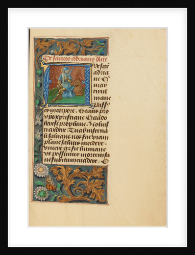 Initial A: Saint Adrian by Master of the Dresden Prayer Book