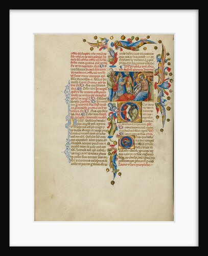 The Adoration of the Magi, Initial E: Sword Bearers by Master of the Brussels Initials