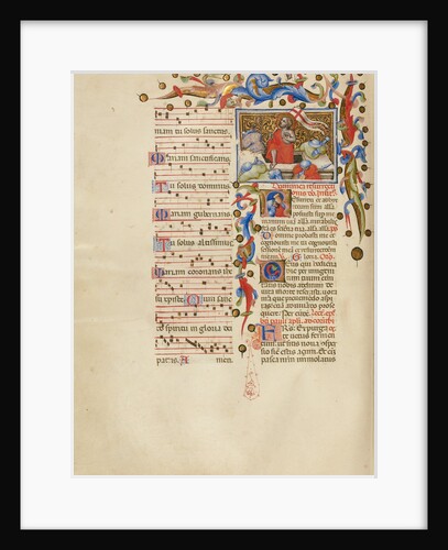 The Resurrection, Initial R: A Sleeping Soldier by Master of the Brussels Initials