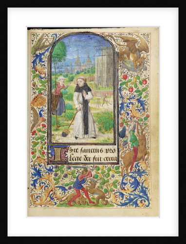 Saint Fiacre and the Shrew Houpdée (Becnaude or Baquenaude) by Lieven van Lathem