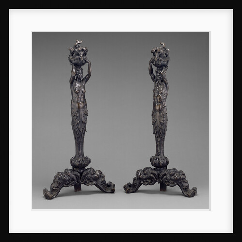 Pair of Andirons in the Form of a Female and a Male Herm by Anonymous