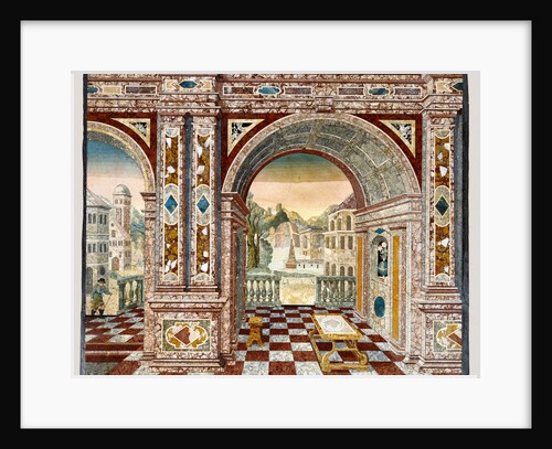 Architectural scene and frame by Wilhelm Fistulator