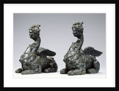 Two Sphinxes (Accompanied by a Pair of Volute Scrolls) by Anonymous