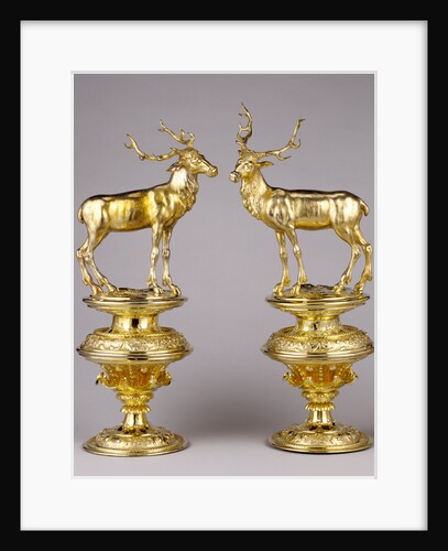 Pair of Stags by Johann Ludwig Biller the Elder