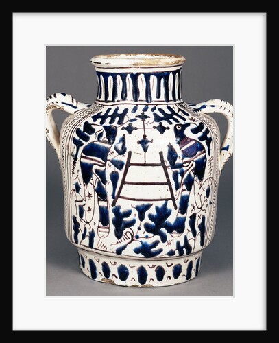 Relief-Blue Jar with Harpies and Birds by Probably Workshop of Piero di Mazzeo