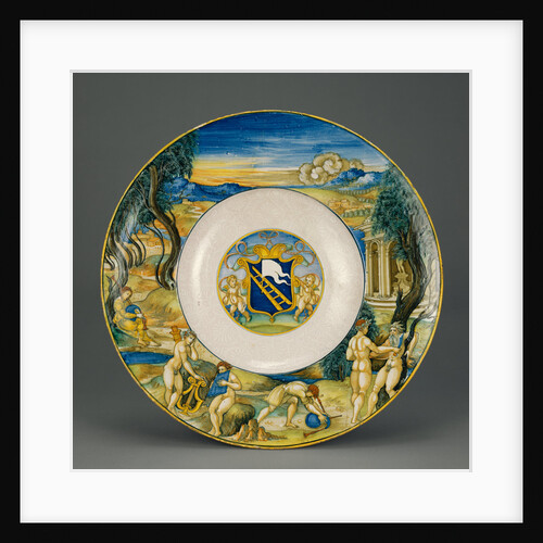 Armorial Dish with the Flaying of Marsyas by Nicola di Gabrielle Sbraghe