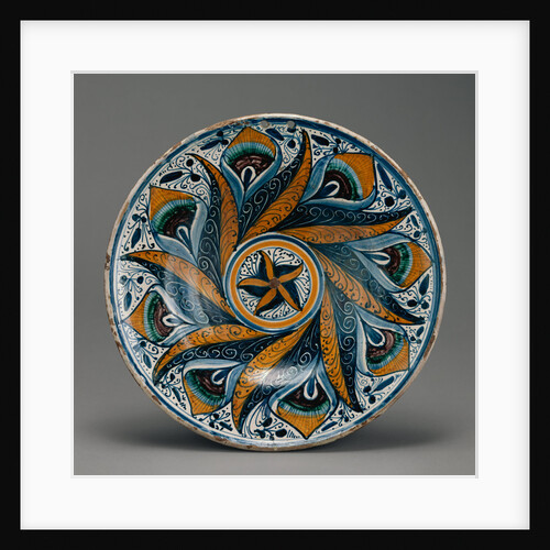 Dish with a Peacock Feather Pattern by Anonymous