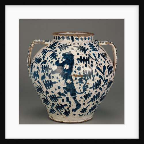 Relief-Blue Jar with Rampant Lions by Anonymous