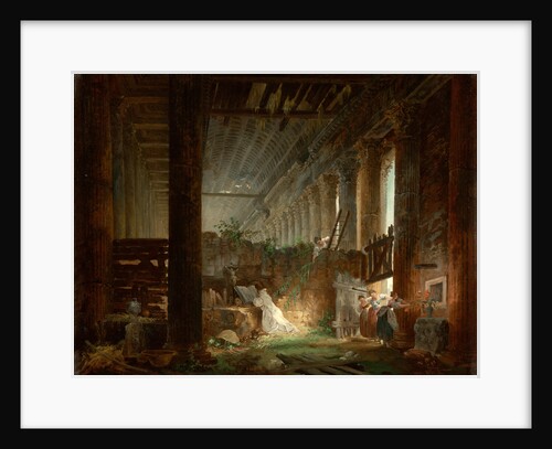 A Hermit Praying in the Ruins of a Roman Temple by Hubert Robert