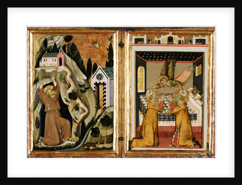 The Stigmatization of St. Francis, and Angel Crowning Saints Cecilia and Valerian by Anonymous