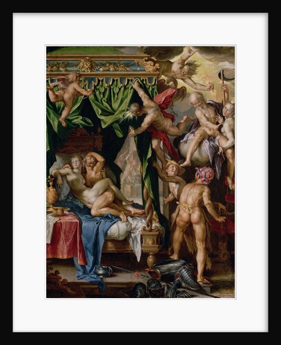 Mars and Venus Surprised by Vulcan by Joachim Anthonisz. Wtewael