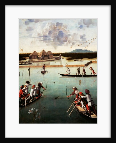 Hunting on the Lagoon (recto), Letter Rack (verso) by Vittore Carpaccio