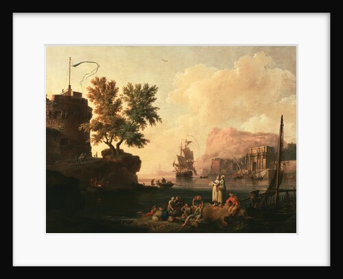Mediterranean Harbor Scene by Pierre-Jacques Volaire