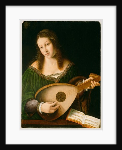 Lady Playing a Lute by Bartolomeo Veneto and workshop