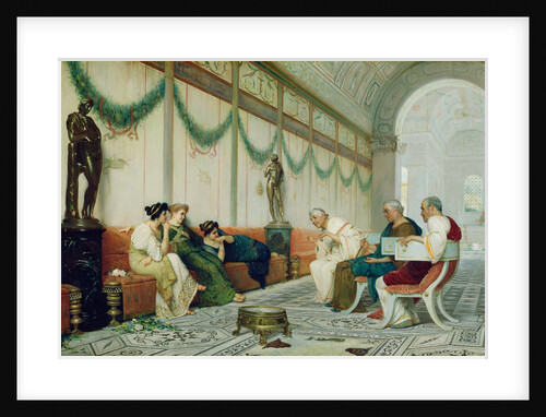 Interior of Roman Building with Figures by Ettore Forti