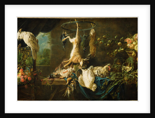 Still Life with Game, Vegetables, Fruit and a Cockatoo by Adriaen van Utrecht