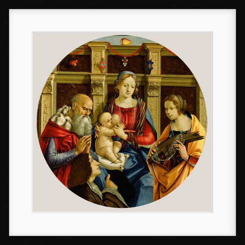 Madonna and Child with a Male Saint, Catherine of Alexandria and a Donor by Michelangelo di Pietro Membrini