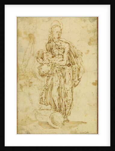 Allegorical Figure of Friendship (recto), Christ on the Cross (verso) by Juan del Castillo