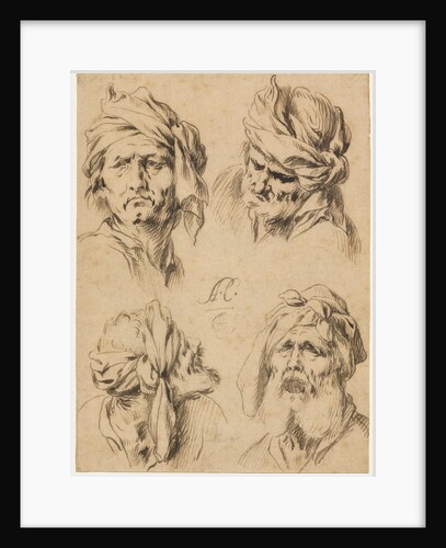 Studies of Four Male Heads by Antonio Castillo y Saavedra